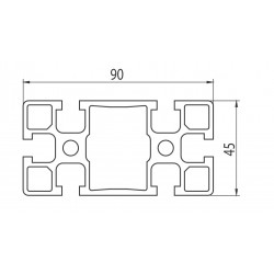 Aluprofil - 90x45 Nehéz