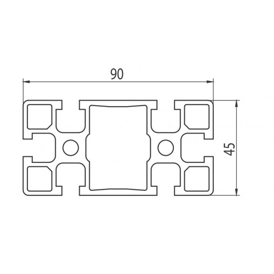 Aluprofil - 90x45 Nehéz