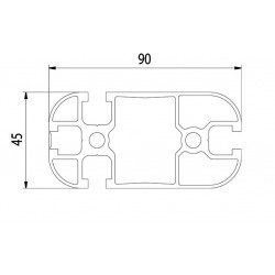 Aluprofil - 90x45