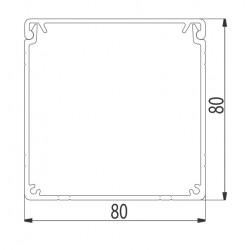 Aluprofil - 80x80 Kábelcsatorna profil