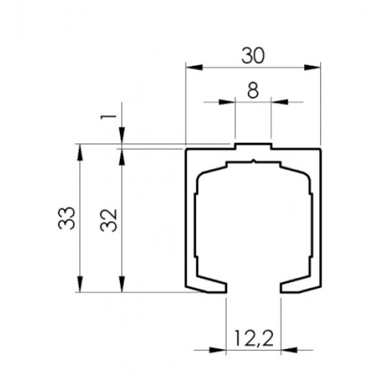 Aluprofil 33x30