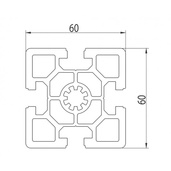 Aluprofil - 60x60 Nehéz