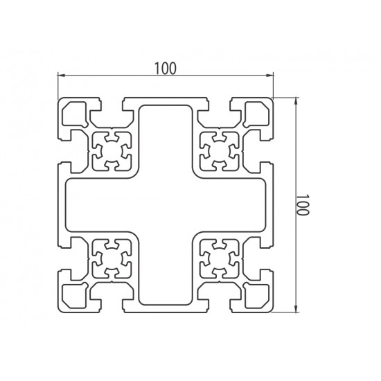 Aluprofil - 100x100 Könnyű
