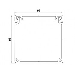 Aluprofil - 60x60 Kábelcsatorna profil