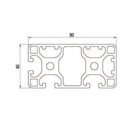 Aluprofil - 80x40 Könnyű - Két oldalon zárt - 90 (80/40)