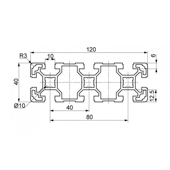 Aluprofil - 120x40