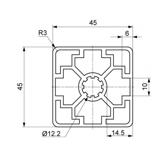 Aluprofil - 45x45-4N