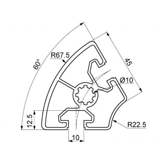 Aluprofil - R45-60°