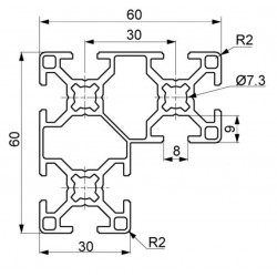 Aluprofil - wp-60x60x30