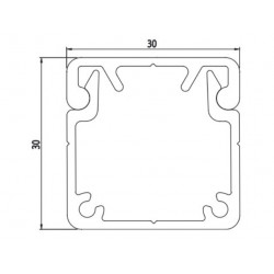 Aluprofil - 30 Kábelcsatorna profil fedél