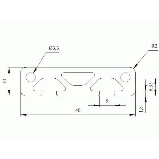 Aluprofil - 40x10