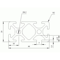 Aluprofil - 40x20