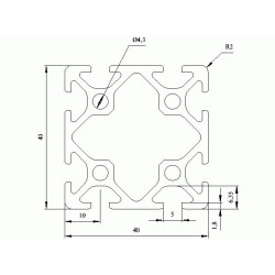 Aluprofil - 40x40