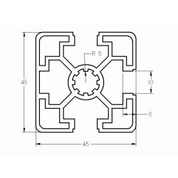 Aluprofil - 45x45 Egy oldalon zárt