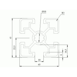 Aluprofil - 45x45 Könnyű