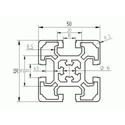 Aluprofil - 50x50