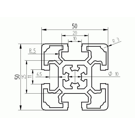 Aluprofil - 50x50