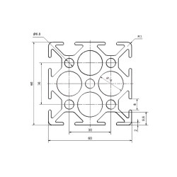 Aluprofil - 60x60