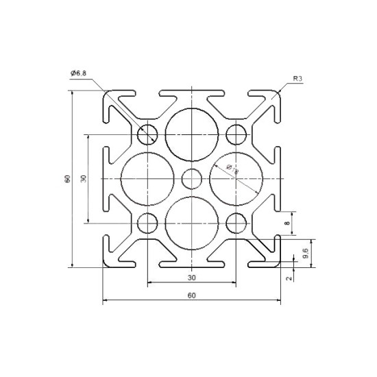 Aluprofil - 60x60