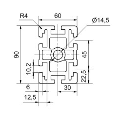 Aluprofil - 60x90
