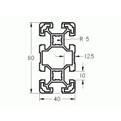 Aluprofil - 80x40