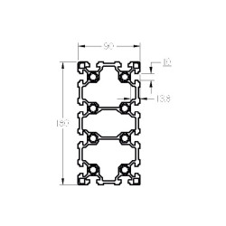 Aluprofil - 90x180 Könnyű