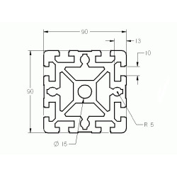 Aluprofil - 90x90 Nehéz