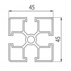 Aluprofil - 45x45 ECO - Elox nélkül