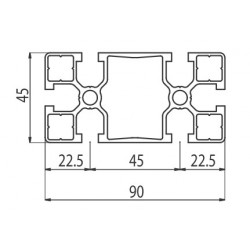 Aluprofil - 90x90 ECO - Elox nélkül