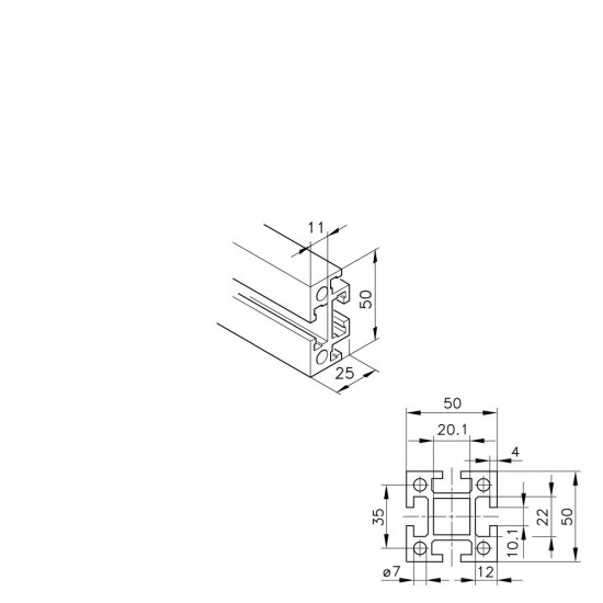 Aluprofil mk 2001 - 50x25