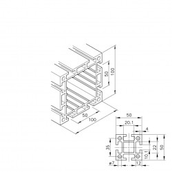 Aluprofil mk 2005 - 100x100 Nehéz