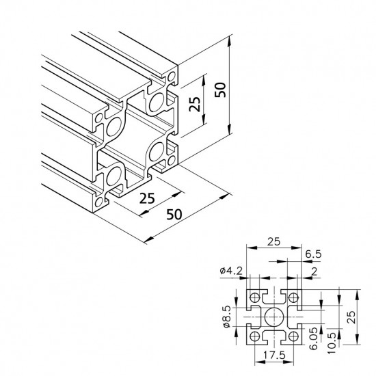 Aluprofil mk 2025.05 - 50x50