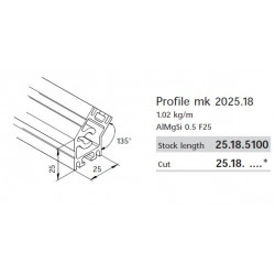 Aluprofil mk 2025.18 - 25x25 -135