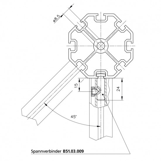 Aluprofil mk 2025.20 - 50x57