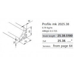 Aluprofil mk 2025.38 - 25x25 - 45