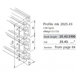 Aluprofil mk 2025.43 - Adapter 120x20