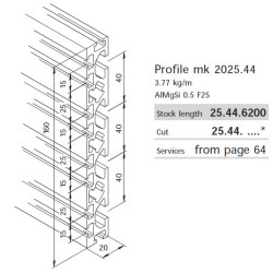 Aluprofil mk 2025.44 - Adapter 160x20