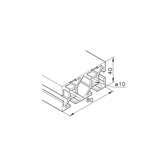 Aluprofil mk 2040.100 - 80x40 Egy oldalon zárt - Tisztatéri - 80