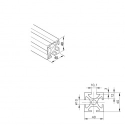 Aluprofil mk 2040.11 - 40x40 Két oldalon zárt - 90