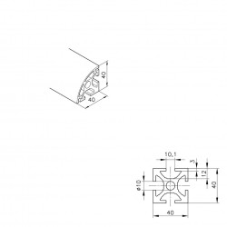 Aluprofil mk 2040.15 - 40x40 - R90