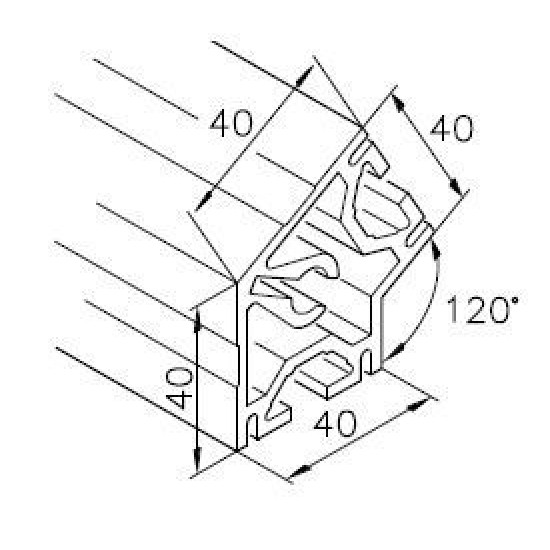 Aluprofil mk 2040.18 - 40x40 - 120 - Utolsó darabok!!