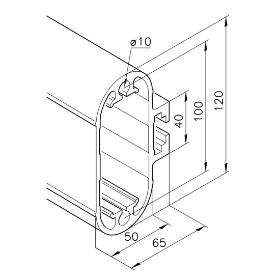 Aluprofil mk 2040.30 - 80x40 Ovális