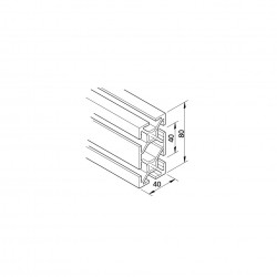 Aluprofil mk 2040.41 - 80x40 Könnyű