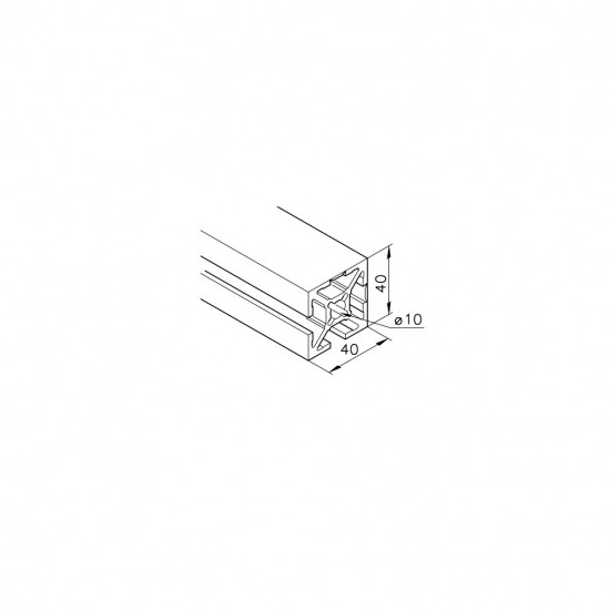 Aluprofil mk 2040.93 - 40x40 Két oldalon zárt - Tisztatéri - 90