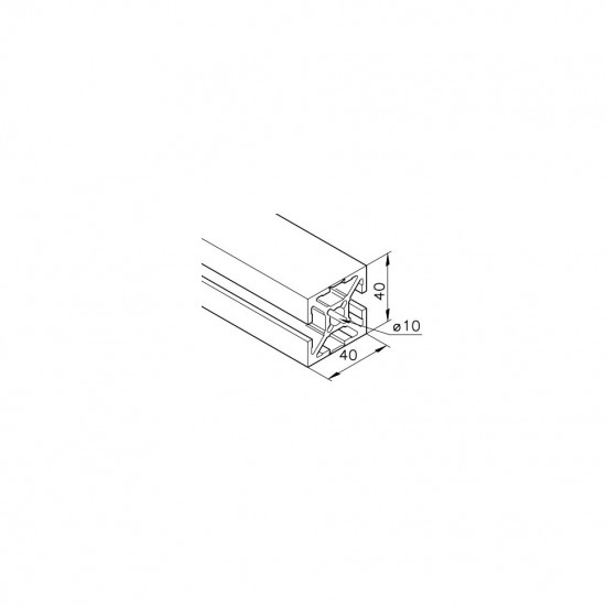 Aluprofil mk 2040.94 - 40x40 Két oldalon zárt - Tisztatéri - 180