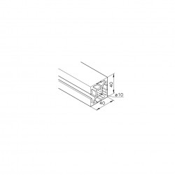 Aluprofil mk 2040.95 - 40x40 Három oldalon zárt - Tisztatéri