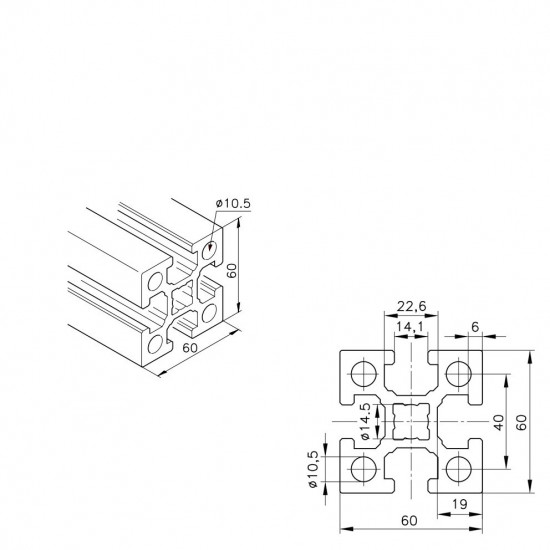 Aluprofil mk 2060.01 - 60x60