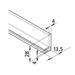 Aluprofil mk 2203 - Panel 90° profil