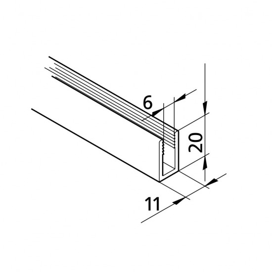 Aluprofil mk 2207 - Panel U profil