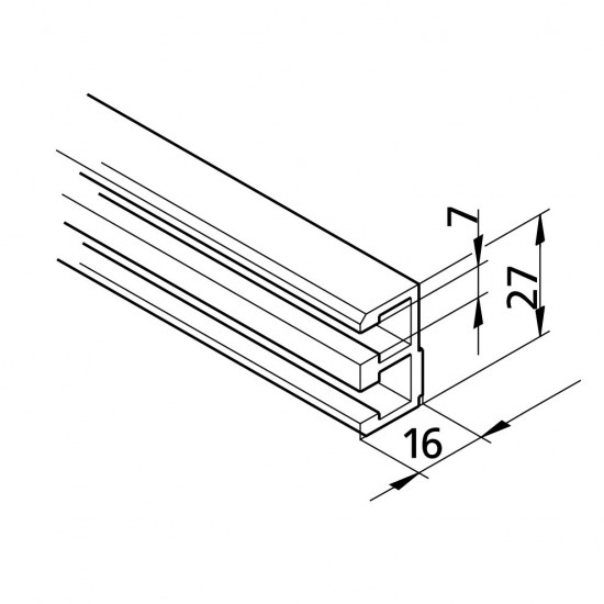 Aluprofil mk 2240 - Dupla panel U profil